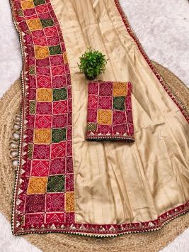 Vastrangan bandhani print wholesale saree online shopping